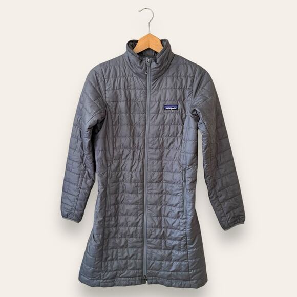 Patagonia Nano Puff Parka Gray Size Extra Small Women’s Long Puffer Jacket - Picture 1 of 10